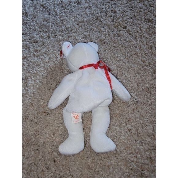 NWT TY Beanie Baby Valentino Bear White With Heart - Picture 6 of 6